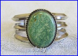 Navajo Indian Sterling Silver & Turquoise Stone Setting Jewelry Bracelet 50 Gram Navajo Indian Sterling Silver & Turquoise Stone Setting Jewelry Bracelet 50 Gram