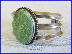 Navajo Indian Sterling Silver & Turquoise Stone Setting Jewelry Bracelet 50 Gram Navajo Indian Sterling Silver & Turquoise Stone Setting Jewelry Bracelet 50 Gram