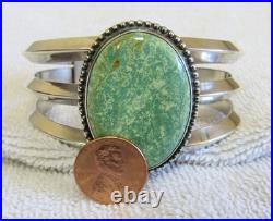 Navajo Indian Sterling Silver & Turquoise Stone Setting Jewelry Bracelet 50 Gram Navajo Indian Sterling Silver & Turquoise Stone Setting Jewelry Bracelet 50 Gram