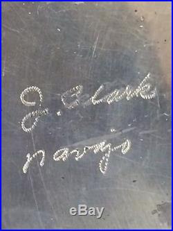 Navajo Jeri Clark HUGE Sterling Silver Turquoise Pendant Necklace 137 Grams 925
