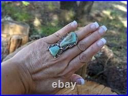 Navajo Jewelry Ring Turquoise Mountain Stones size 8 Signed Native American