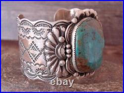Navajo Jewelry Sterling Silver Turquoise Bracelet by Albert Cleveland