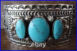 Navajo Jewelry Sterling Silver Turquoise Wild Life Story Bracelet by June Del