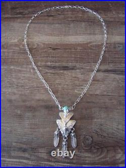Navajo Jewelry Turquoise Sterling Silver Arrow Link Necklace by Mike Smith