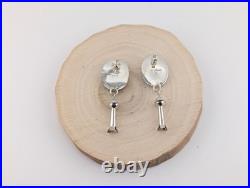 Navajo Jewelry Women's Earrings Sterling Silver Kingman Turquoise Signed