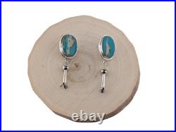 Navajo Jewelry Women's Earrings Sterling Silver Kingman Turquoise Signed