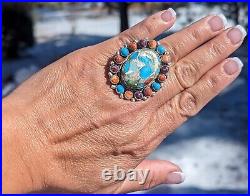 Navajo Jewelry Women's Native American Ring Sterling Silver Turquoise Sz 6