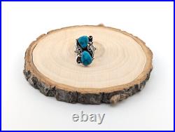 Navajo Kingman Turquoise Ring Sterling Silver Handmade Jewelry Sz 7.75US