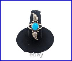 Navajo Kingman Turquoise Ring Sterling Silver Native American Jewelry Sz 8.25 US