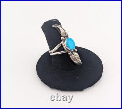 Navajo Kingman Turquoise Ring Sterling Silver Native American Jewelry Sz 8.25 US