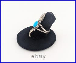 Navajo Kingman Turquoise Ring Sterling Silver Native American Jewelry Sz 8.25 US