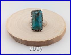 Navajo Kingman Turquoise Sterling Silver Ring Handmade Jewelry Size 8.75US Navajo Kingman Turquoise Sterling Silver Ring Handmade Jewelry Size 8.75US