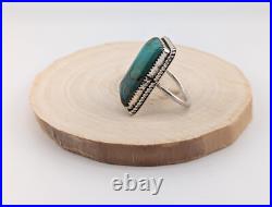 Navajo Kingman Turquoise Sterling Silver Ring Handmade Jewelry Size 8.75US Navajo Kingman Turquoise Sterling Silver Ring Handmade Jewelry Size 8.75US