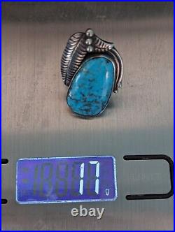 Navajo Marie Begay Big Sterling Silver Native American Turquoise Ring Size 7