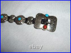 Navajo Medicine Woman Walking Thunder Turquoise Sterling Silver Bracelet