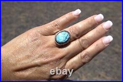 Navajo Mountain Turquoise Wide band ring NA Sterling Silver Jewelry Sz 7.5US Navajo Mountain Turquoise Wide band ring NA Sterling Silver Jewelry Sz 7.5US