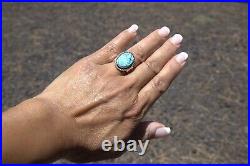 Navajo Mountain Turquoise Wide band ring NA Sterling Silver Jewelry Sz 7.5US Navajo Mountain Turquoise Wide band ring NA Sterling Silver Jewelry Sz 7.5US