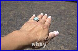 Navajo Mountain Turquoise Wide band ring NA Sterling Silver Jewelry Sz 7.5US Navajo Mountain Turquoise Wide band ring NA Sterling Silver Jewelry Sz 7.5US