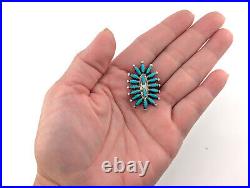 Navajo Needlepoint Cluster Stud Earrings Kingman Turquoise Handmade Jewelry