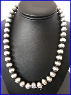 Navajo Pearls 12 mm Sterling Silver Bead Necklace 20 Sale