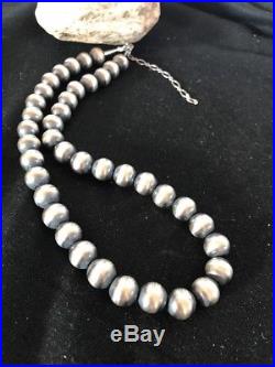 Navajo Pearls 12 mm Sterling Silver Bead Necklace 20 Sale
