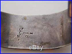 Navajo Pete Sierra Turquoise Cast Sterling Silver Cuff Bracelet Study with Loloma
