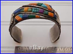 Navajo Pete Sierra Turquoise Cast Sterling Silver Cuff Bracelet Study with Loloma