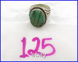 Navajo Ring. 925 Silver Bluegreen Turquoise Signed Calvin Peterson C. 80's