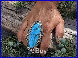 Navajo Ring RARE Tom Begay Large Brown Matrix Turquoise Sterling Silver