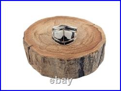 Navajo Ring Signed Native American Jewelry White Buffalo Turquoise size 8.25 US