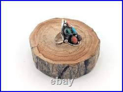 Navajo Ring Southwest Jewelry Turquoise Cluster Signed Native American size 8.25