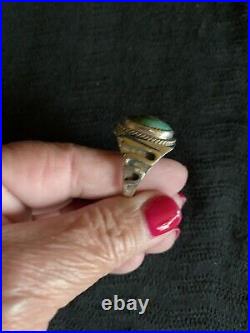 Navajo Ring, Sterling Silver Turquoise SNAKE DESIGN