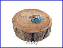 Navajo Ring Turquoise Genuine Native American Women's Jewelry Size 9 Silver Band Navajo Ring Turquoise Genuine Native American Women's Jewelry Size 9 Silver Band