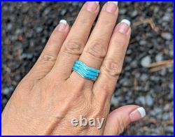 Navajo Ring Women's Native American Jewelry NA Natural Turquoise size 9.25 US