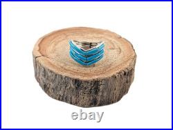 Navajo Ring Women's Native American Jewelry NA Natural Turquoise size 9.25 US