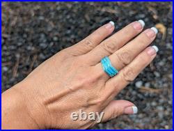 Navajo Ring Women's Native American Jewelry NA Natural Turquoise size 9.25 US