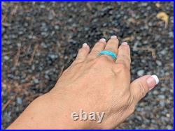 Navajo Ring Women's Native American Jewelry NA Natural Turquoise size 9.25 US