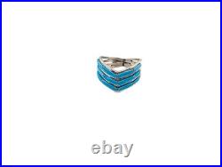 Navajo Ring Women's Native American Jewelry NA Natural Turquoise size 9.25 US