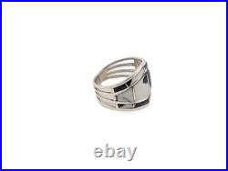 Navajo Ring Women's Native American Jewelry White Buffalo Turquoise 7.75 US