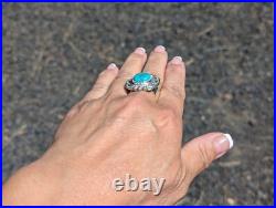 Navajo Rings Sterling Silver & Turquoise Handmade Native Am Signed Jewelry Navajo Rings Sterling Silver & Turquoise Handmade Native Am Signed Jewelry