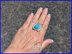 Navajo Rings Sterling Silver & Turquoise Handmade Native Am Signed Jewelry Navajo Rings Sterling Silver & Turquoise Handmade Native Am Signed Jewelry