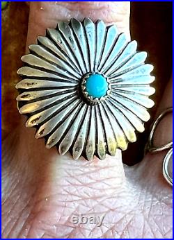 Navajo Roberta Begay 925 Sterling silver Turquoise ring Native American S 11 Navajo Roberta Begay 925 Sterling silver Turquoise ring Native American S 11
