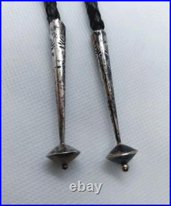 Navajo Signed A. Benally, Sterling Silver 925 Turquoise Bolo Navajo Signed A. Benally, Sterling Silver 925 Turquoise Bolo