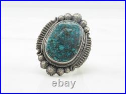 Navajo Silver Ring Turquoise Spiderweb Sterling Blue Size 8 3/4 Navajo Silver Ring Turquoise Spiderweb Sterling Blue Size 8 3/4