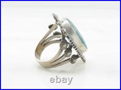 Navajo Silver Ring Turquoise Spiderweb Sterling Blue Size 8 3/4 Navajo Silver Ring Turquoise Spiderweb Sterling Blue Size 8 3/4