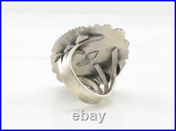 Navajo Silver Ring Turquoise Spiderweb Sterling Blue Size 8 3/4 Navajo Silver Ring Turquoise Spiderweb Sterling Blue Size 8 3/4