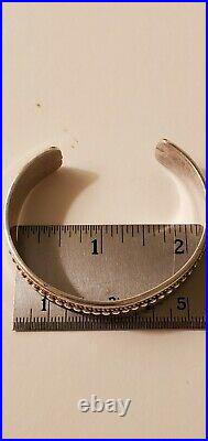 Navajo Sterling Silver Cuff Bracelet by Ron Yazzie Small Wrist Bangle 35 Grams