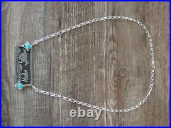 Navajo Sterling Silver Horse & Turquoise Link Necklace by Delgarito