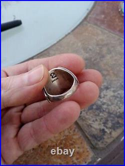 Navajo Sterling Silver Oval Royston Turquoise Ring Size 8 1/4 8.25