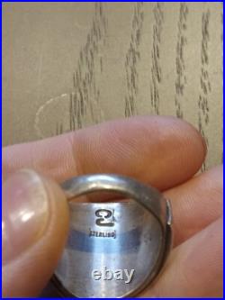 Navajo Sterling Silver Oval Royston Turquoise Ring Size 8 1/4 8.25